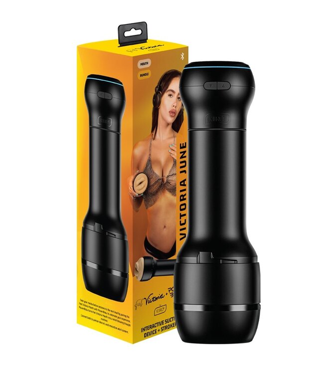 Kiiroo - Combo Set van Interactieve Zuig Masturbator PowerBlow en FeelStar Victoria June Mond Stroker - Zwart