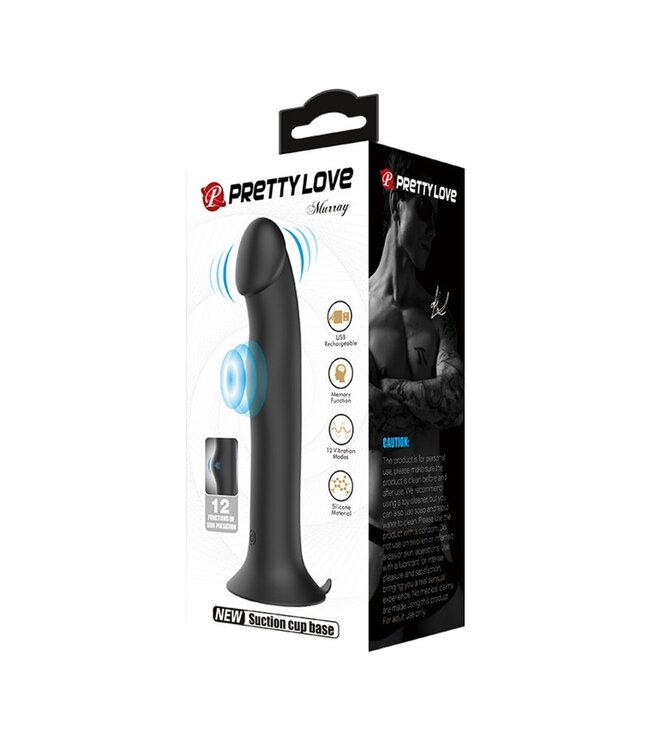 Pretty Love - Murray - Vibrerende Dildo 19 cm - Zwart