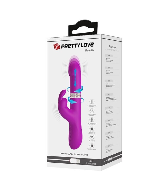 Pretty Love - Reese - Thrusting Rabbit Vibrator - Roze