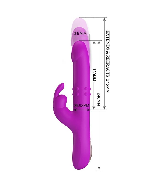 Pretty Love - Reese - Thrusting Rabbit Vibrator - Roze