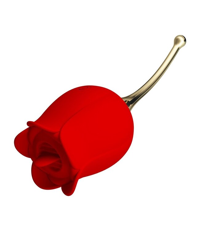 Pretty Love - Rose Lover - Clitorisvibrator met likstimulator - Goud & Rood