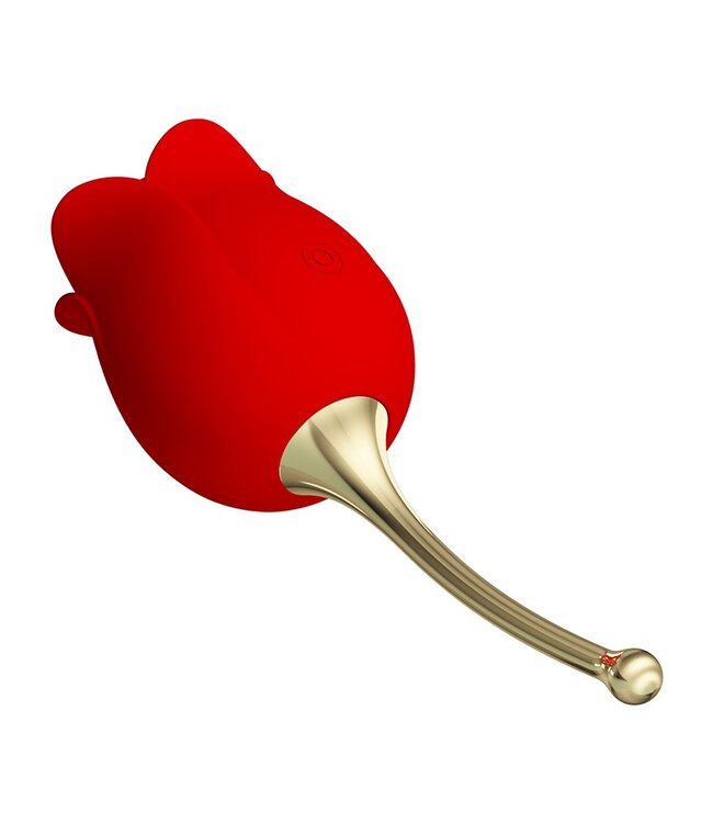 Pretty Love - Rose Lover - Clitorisvibrator met likstimulator - Goud & Rood