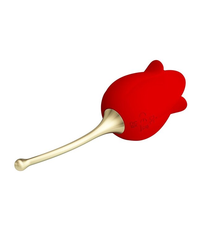 Pretty Love - Rose Lover - Clitorisvibrator met likstimulator - Goud & Rood