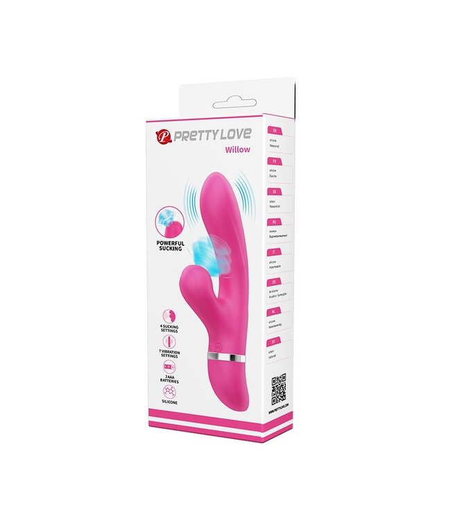 Pretty Love - Willow - Rabbit Vibrator met Zuigfunctie - Roze