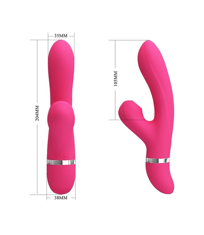 Pretty Love - Willow - Rabbit Vibrator met Zuigfunctie - Roze