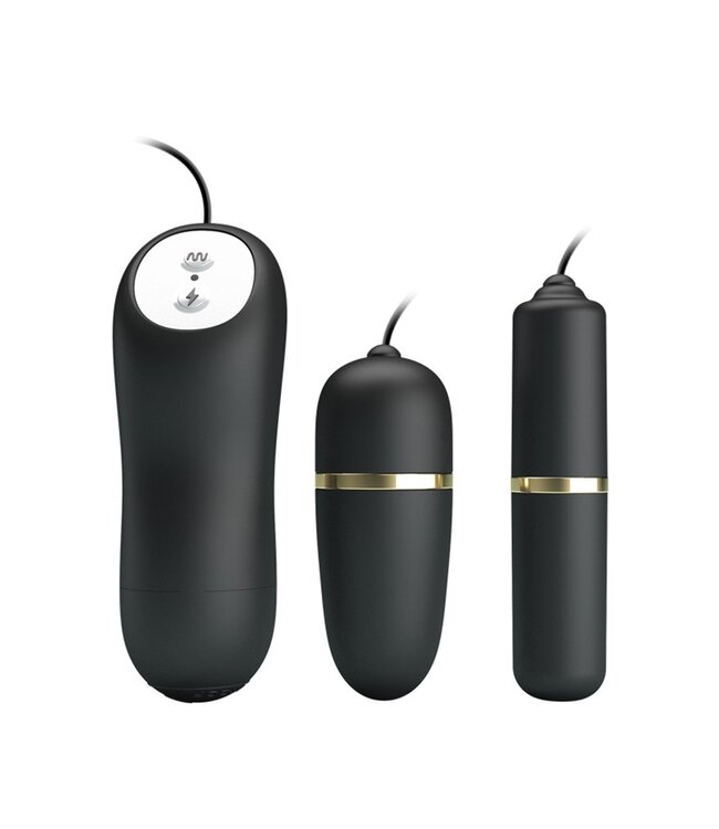 Pretty Love - Electrische Stimulatie Bullets Set - Zwart