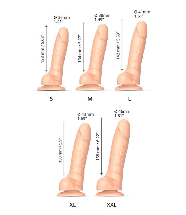 Strap-On-Me - Sliding Skin Realistische Dildo Maat S - Nude