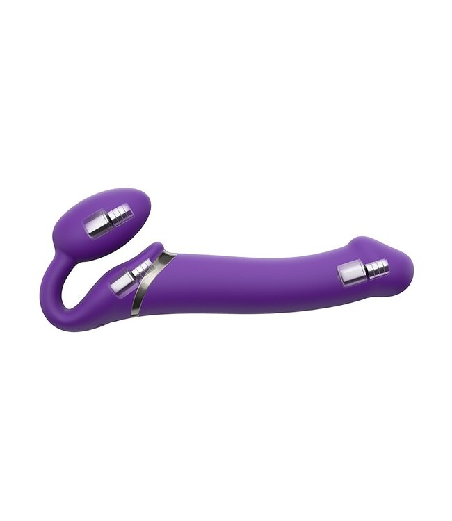 Strap-On-Me - Buigbare Strap-On Vibrator met Afstandsbediening Maat XL - Paars