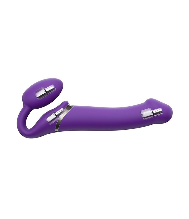 Strap-On-Me - Buigbare Strap-On Vibrator met Afstandsbediening Maat M - Paars