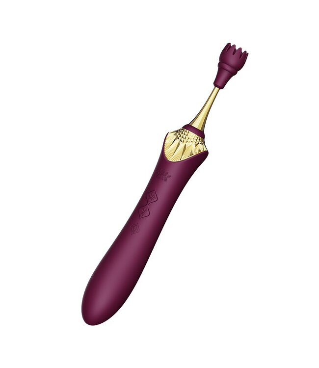 ZALO - Bess 2 - Verwarmende Clitoris Massager met 4 opzetstukken - Paars