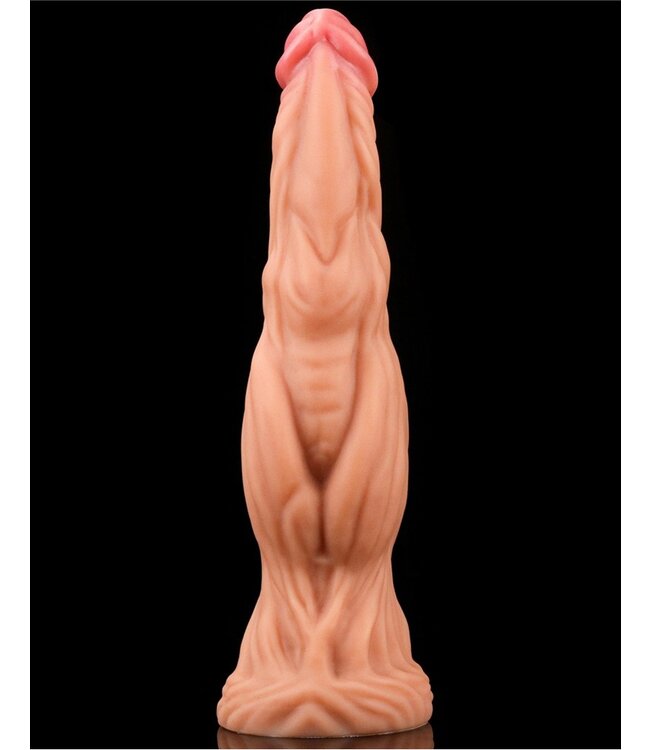 LoveToy - Dildo met Aderen 24 cm - Nude