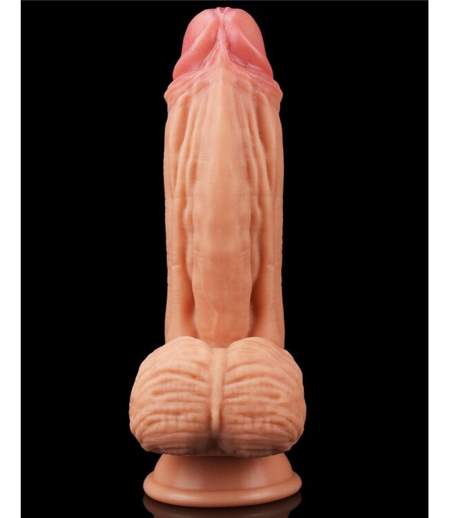 LoveToy - Dildo met Aderen 24.5 cm - Nude