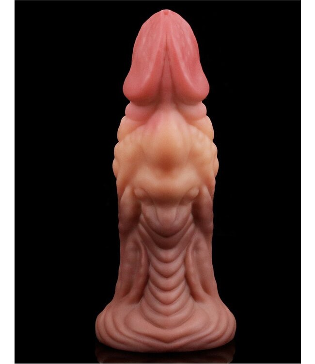 LoveToy - Dildo met Aderen 18 cm - Nude/Bruin
