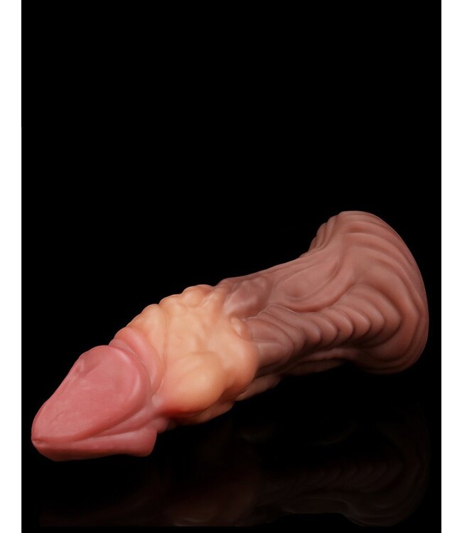 LoveToy - Dildo met Aderen 18 cm - Nude/Bruin