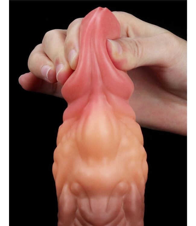 LoveToy - Dildo met Aderen 18 cm - Nude/Bruin