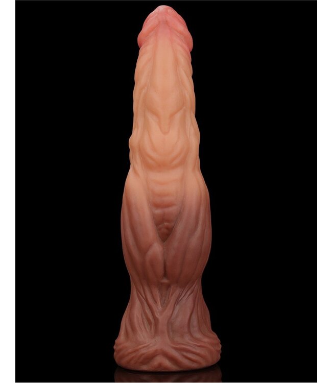 LoveToy - Dildo met Aderen 24.5 cm - Nude/Bruin