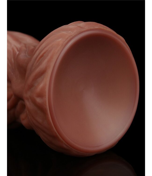 LoveToy - Dildo met Aderen 24.5 cm - Nude/Bruin
