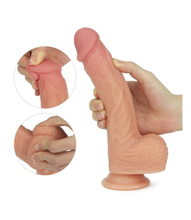 LoveToy - Roterende & Verwarmde Realistische Dildo 21 cm - Nude