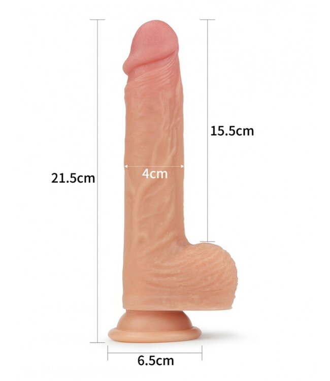 LoveToy - Roterende & Verwarmde Realistische Dildo 21 cm - Nude