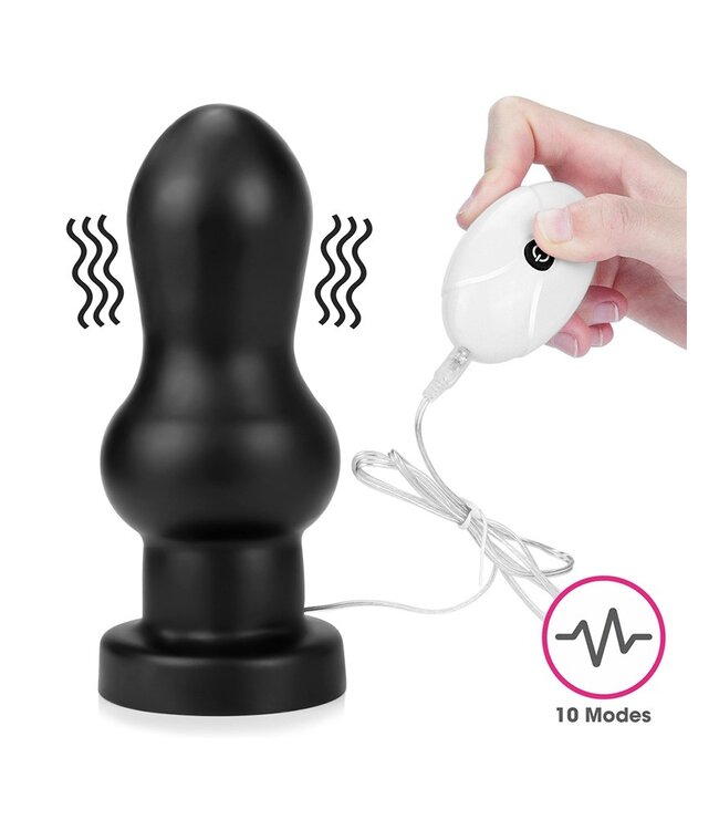 LoveToy - King Size Vibrating Anal Rammer 18 cm - Zwart