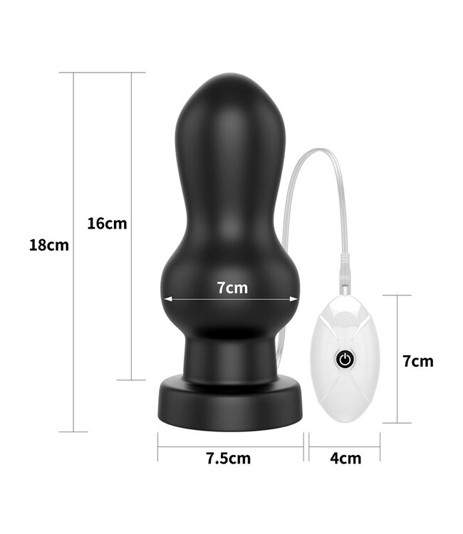 LoveToy - King Size Vibrating Anal Rammer 18 cm - Zwart