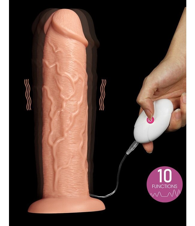 LoveToy - Realistic Long Vibrerende Dildo 28 cm - Nude