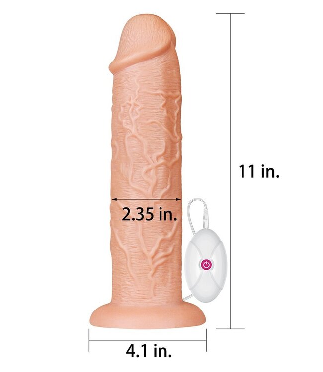 LoveToy - Realistic Long Vibrerende Dildo 28 cm - Nude