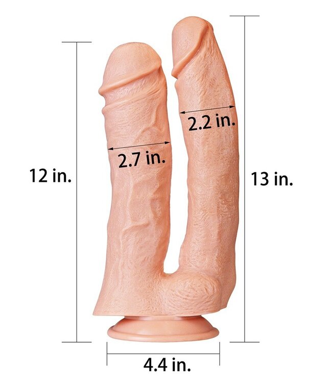LoveToy - Realistic Mega Double Dildo 30 cm - Nude