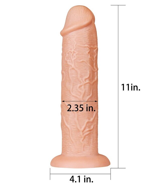 LoveToy - Realistic Long Dildo 28 cm - Nude