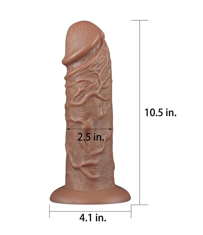 LoveToy - Realistic Chubby Dildo 27 cm - Bruin