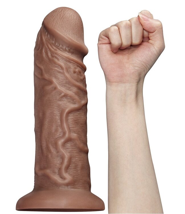 LoveToy - Realistic Chubby Dildo 27 cm - Bruin