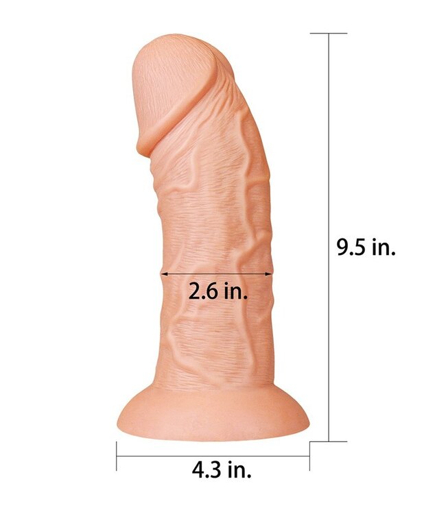 LoveToy - Realistic Curved Dildo 24 cm - Nude