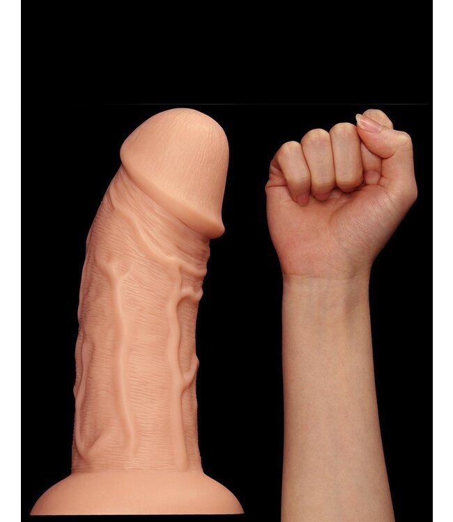 LoveToy - Realistic Curved Dildo 24 cm - Nude