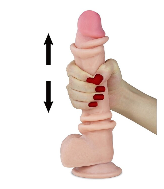 LoveToy - Sliding Skin Dildo 9.0" / 23 cm (Ø 4 CM) - Nude
