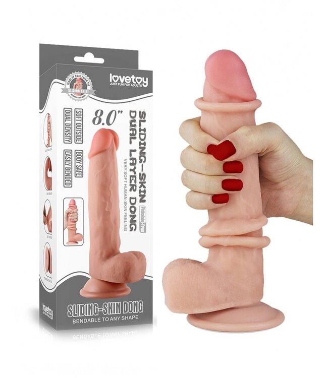 LoveToy - 8 inch Sliding Skin Dildo