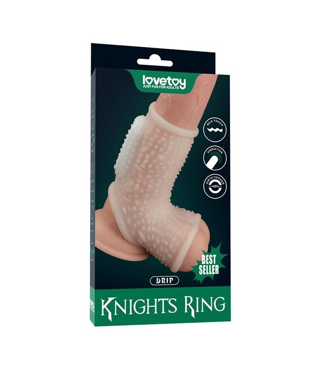 LoveToy - Drip Knights Ring - Vibrerende Penis Sleeve - Wit
