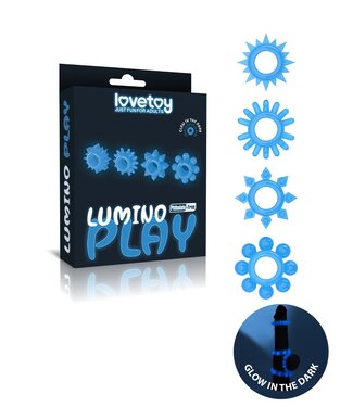 Rimba LoveToy - Lumino Play Cock Ring Set van 4 - Glow in the Dark