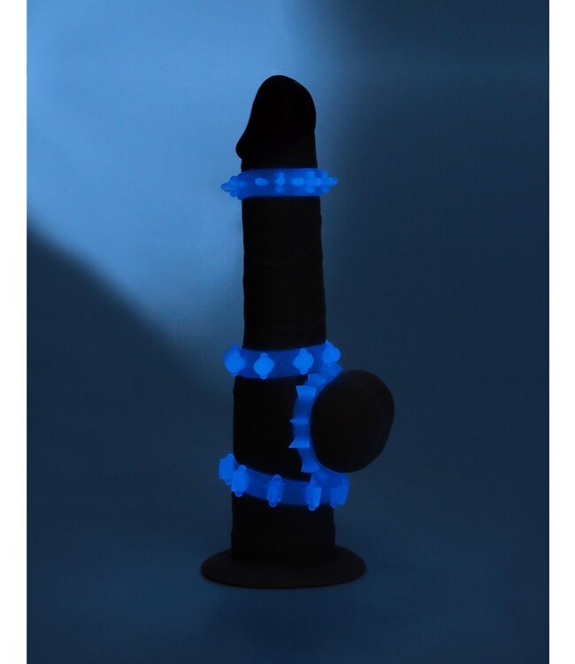 LoveToy - Lumino Play Cock Ring Set van 4 - Glow in the Dark