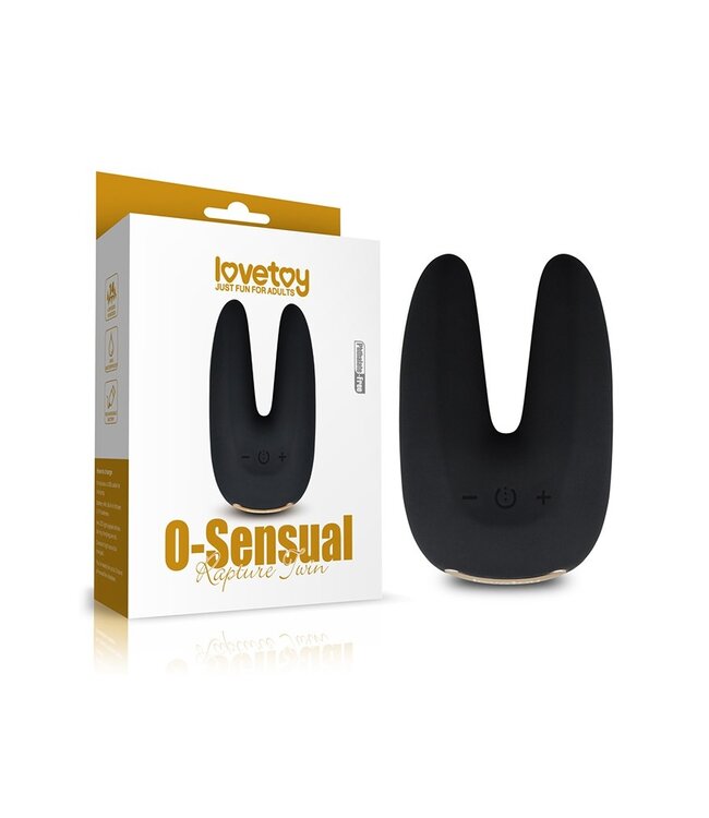LoveToy - O-Sensual Rapture Twin - Clitoris of Tepel Vibrator - Zwart