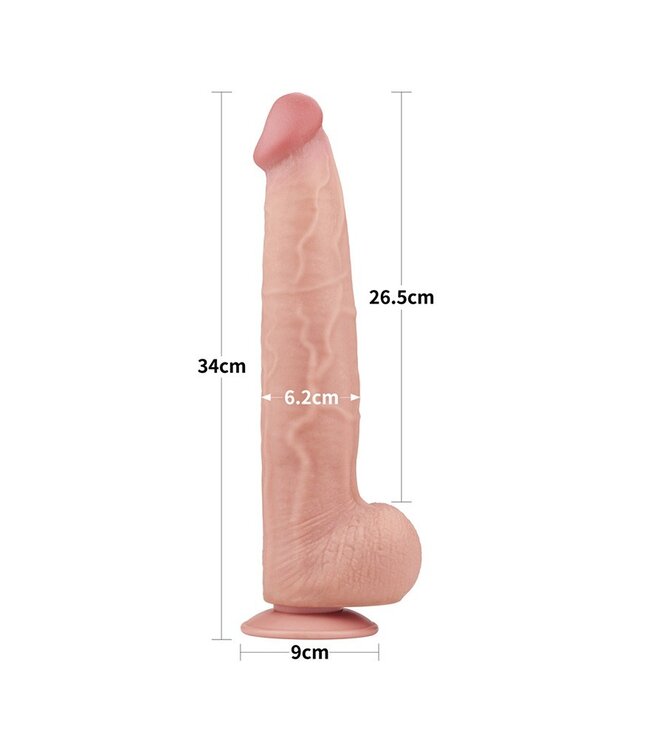LoveToy - Sliding Skin Dildo 34 cm - Nude