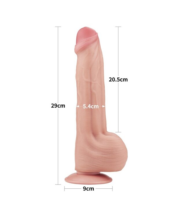 LoveToy - Sliding Skin Dildo 29 cm - Nude