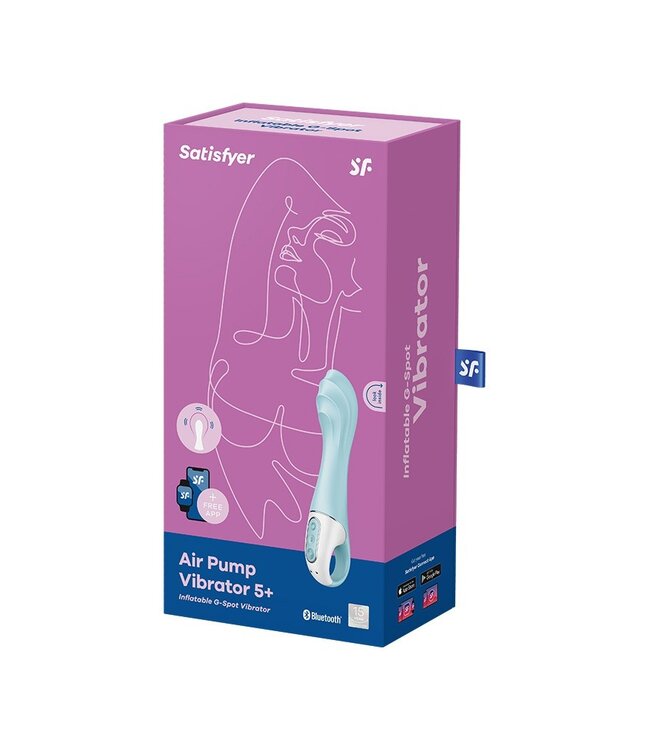 Satisfyer - Air Pump Vibrator 5+ - Opblaasbare G-Spot Vibrator (met App Control) - Blauw
