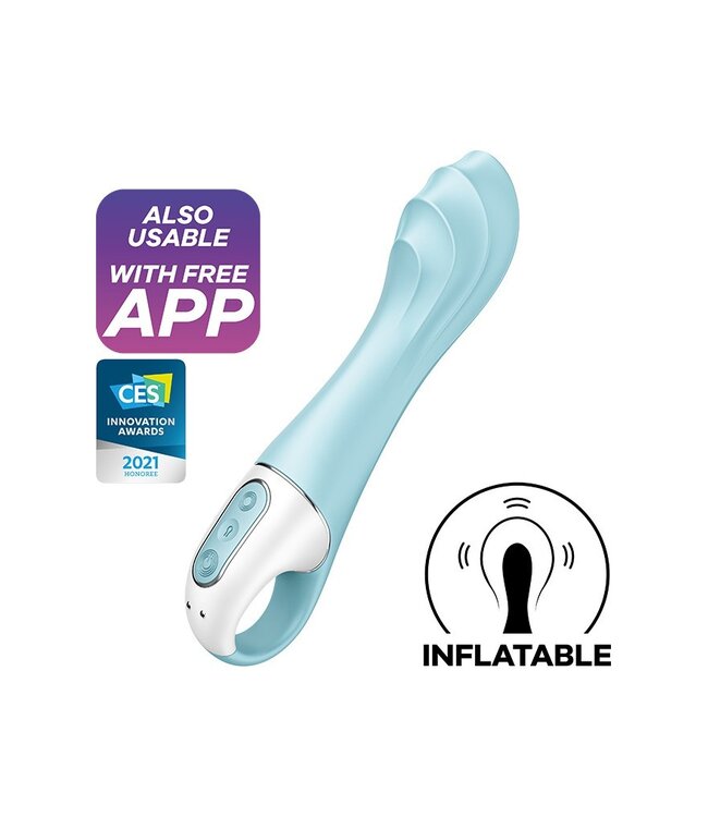 Satisfyer - Air Pump Vibrator 5+ - Opblaasbare G-Spot Vibrator (met App Control) - Blauw