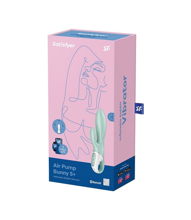 Satisfyer - Air Pump Bunny 5+ - Opblaasbare Rabbit Vibrator (met App Control) - Mint