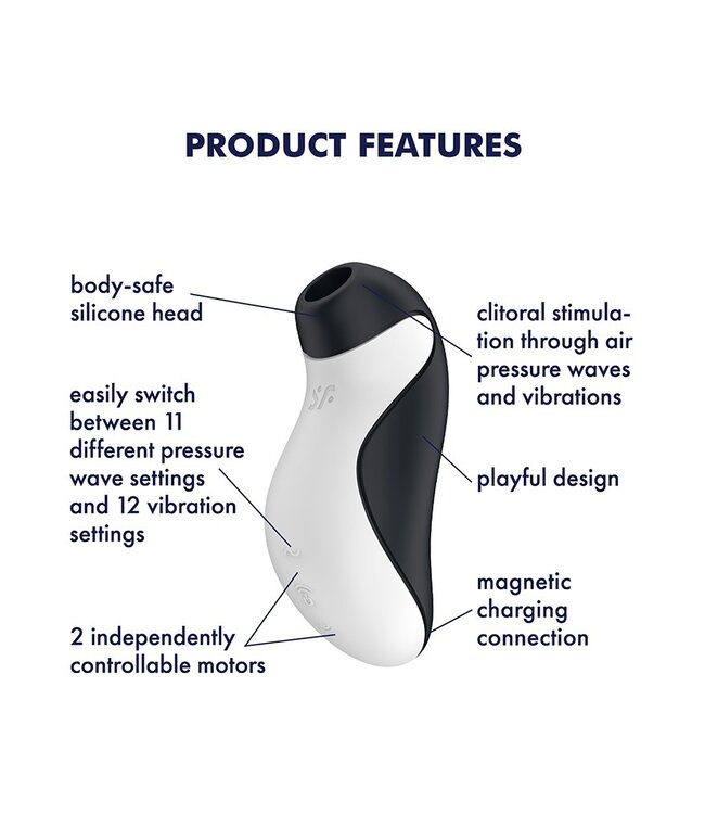 Satisfyer - Orca - Luchtdruk Vibrator - Zwart & Wit