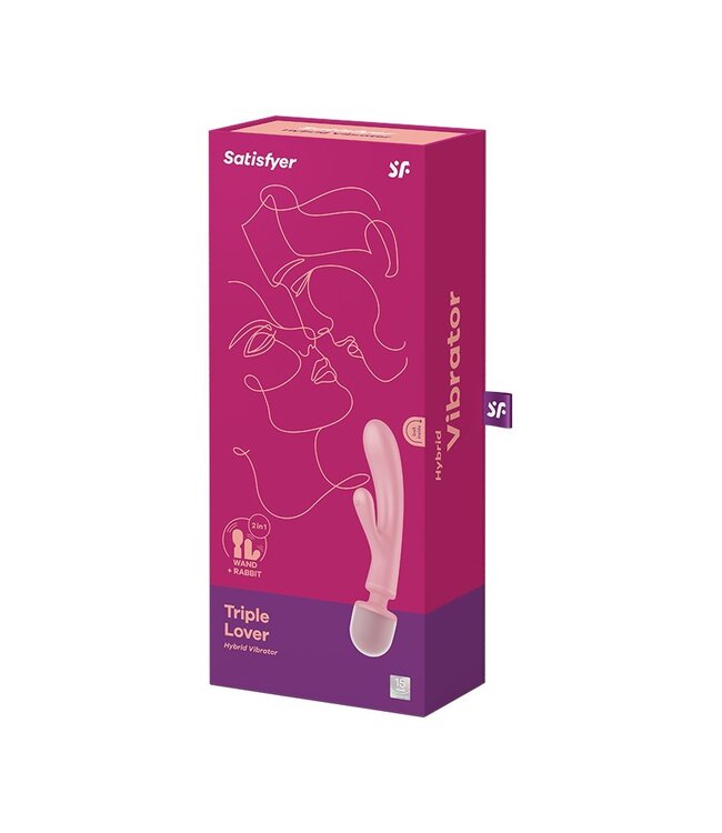 Satisfyer - Triple Lover - 2-in-1 Wand and Rabbit Vibrator - Pink