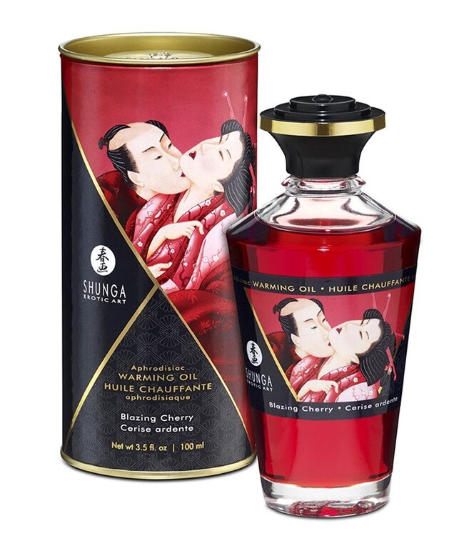 Shunga - Verwarmende Olie - Blazing Cherry - 100 ml