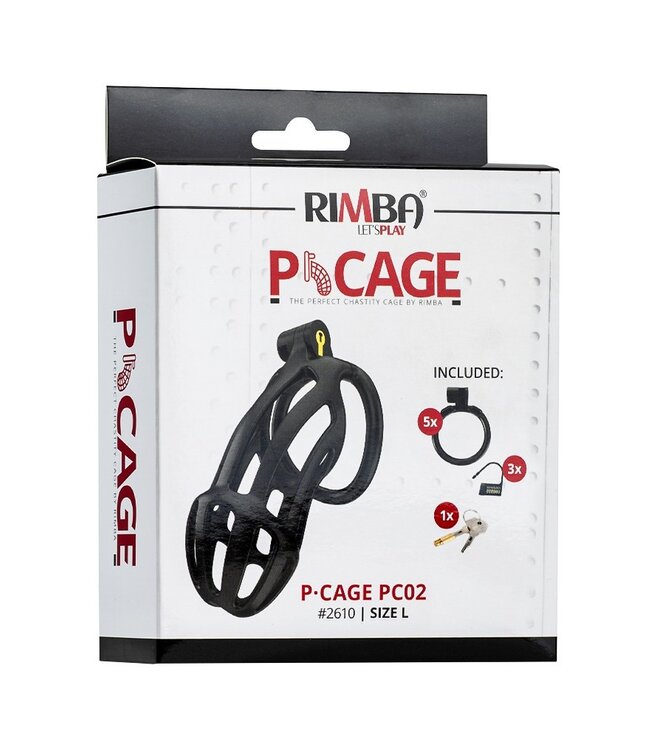 Rimba P-Cage - P-Cage PC02 - Peniskooi Maat L - Zwart