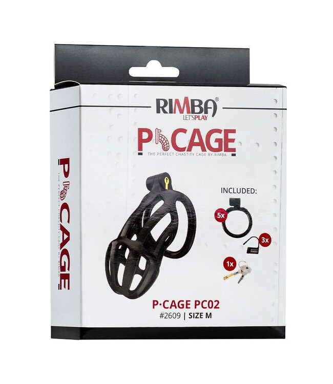 Rimba P-Cage - P-Cage PC02 - Peniskooi Maat M - Zwart