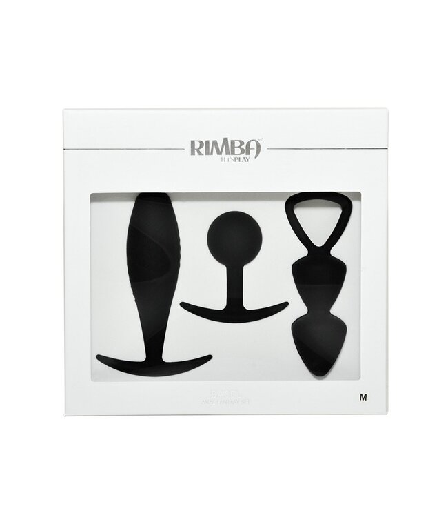 Rimba Toys - Basel - Set of Butt Plugs Maat M - Zwart
